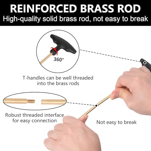 BOOSTEADY Universal Handgun Cleaning kit .22,.357,.38,9mm,.45 Caliber Pistol Cleaning Kit Bronze Bore Brush and Brass Jag Adapter