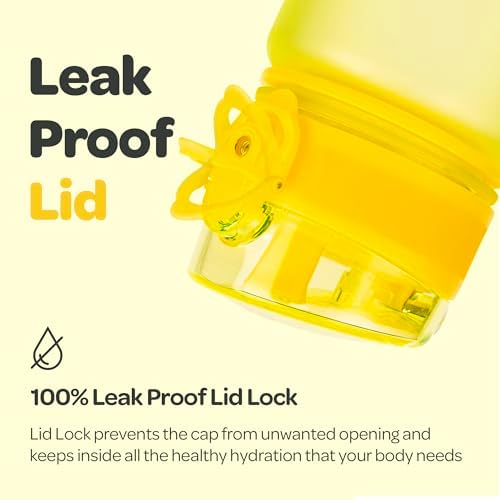 Hydracy Water Bottle with Time Marker -Large BPA Free Water Bottle & No Sweat Sleeve -Leak Proof Gym Bottle with Fruit Infuser Strainer & Times to Drink -Ideal for Fitness Sports & Outdoors