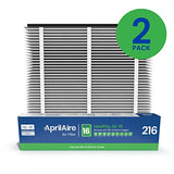 AprilAire 216 Replacement Filter for AprilAire Whole House Air Purifiers - MERV 16, Allergy, Asthma, & Virus, 20x25x4 Air Filter (Pack of 2)