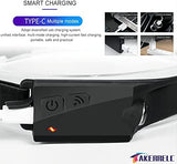 Headlamp, Rechargeable LED Headlamp with Motion Sensor, Up to 1200 lumens and 10 Hours Runtime, 10 Clips and 2 Cases, Waterproof Camping Gear for Hiking, Fishing, Cycling, Repairing