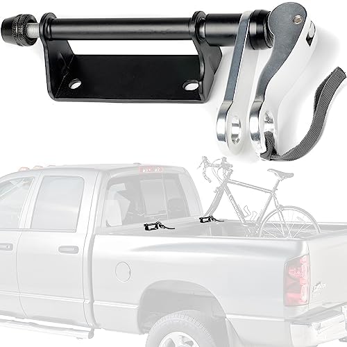 Truck Bed Bike Rack by Delta Cycle - Bike Hitch Lockable Bike Fork Mount Securely Holds 9 x 100mm Skewer Road, MTB, and Hybrid Bicycles - Lockable Quick Release Truck Bed Bike Mount