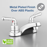 Pacific Bay Lynden Bathroom Sink Faucet - Metallic Plating Over Lightweight ABS Plastic (Chrome) - 2 Pack