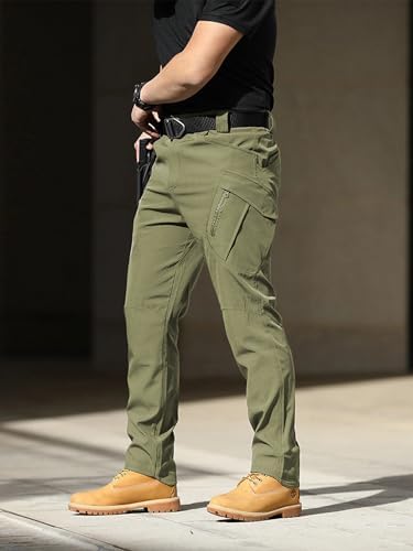 AUTIWITUA Men's Tactical Cargo Pants Water Resistant Lightweight Hiking Pants Outdoor Work Pants with Multi Pockets(No Belt)