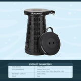 2025 Upgraded Collapsible Stool & 3IN1 Cushioned Carry Bag, Adjustable Height Folding Stool, Telescopic Camping Chair Retractable Seat or Footrest for Outdoors & Travel, Max 620lbs