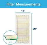 Filtrete 14x30x1 AC Furnace Air Filter, MERV 8, MPR 700, Tough on Pollen, Easy on Airflow, 3-Month Pleated 1-Inch Electrostatic Air Cleaning Filter, 4-Pack (Actual Size 13.813 x 13.813 x 0.8125 in )