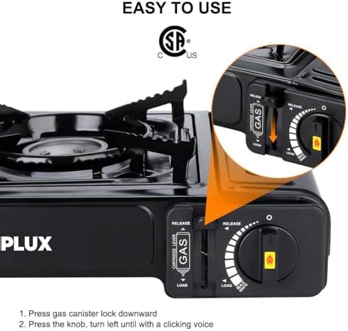 Camplux Dual Fuel Propane & Butane Stove with Carrying Case, Portable Camping Stoves with CSA Certification