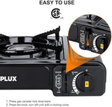 Camplux Dual Fuel Propane & Butane Stove with Carrying Case, Portable Camping Stoves with CSA Certification