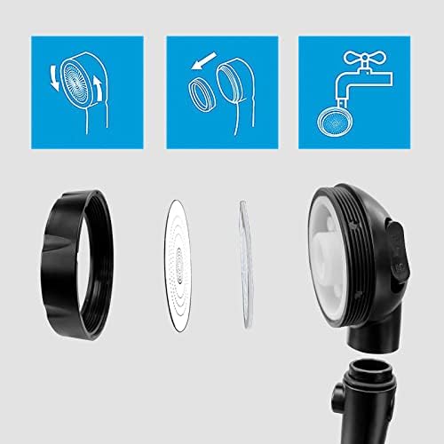 KAIYING High Pressure Handheld Shower Head with ON/OFF Pause Switch, 3 Spray Modes Shower Wand with Shut Off Button, Removable Camper Shower Head with Hose and Adjustable Angle Bracket (Black)