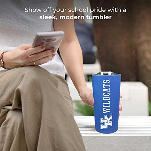 Campus Colors NCAA Stainless Steel Tumbler perfect for Gameday - 18 oz - Double Walled - Keeps Drinks Perfectly Insulated (Kentucky Wildcats - Royal)
