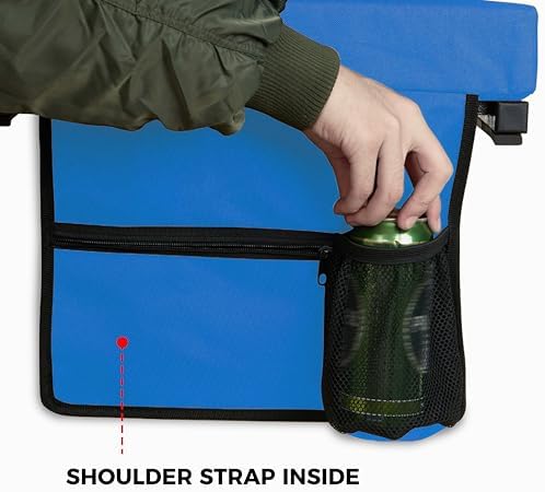 SPORT BEATS Stadium Seats with Back Support Bleacher Chairs with Back and Cushion Thick Padded Bleacher Seats Includes Shoulder Strap