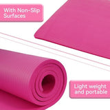 Yoga Mat, 1/2-Inch Extra Thick High Density Exercise Mat, Anti-Tear Exercise Yoga Mat with Carrying Strap, Suitable for Various Yoga Exercises