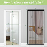 Magnetic Screen Door Mesh 38x83 Inch - BSHANO Mesh Door Curtain with Closure, Self Sealing Hands-Free Entry - Pet and Kid Friendly, Temporary Patio Door Screen - Keeps Bugs Out Let Breeze in
