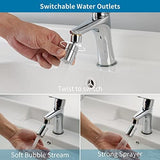 Hibbent NSF/ANSI/CAN 61 Certified Faucet Aerator, Kitchen Sink Aerator, 2 Water Flow CUPC Certification 360-degree Swivel Faucet Extender, 55/64 Inch Female Thread, Water Saving-Chrome Finish