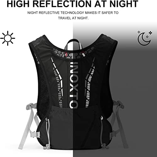INOXTO Hydration Vest Backpack,Lightweight Water Running Vest Pack with 1.5L Water Bladder Bag Daypack for Hiking Trail Running Cycling Race Marathon for Women Men