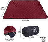 REDCAMP Large Warm Blanket with Sherpa Lining, Cold Weather Outdoor Blanket Windproof for Camping Stadium, Machine Washable 79"x 79" Red