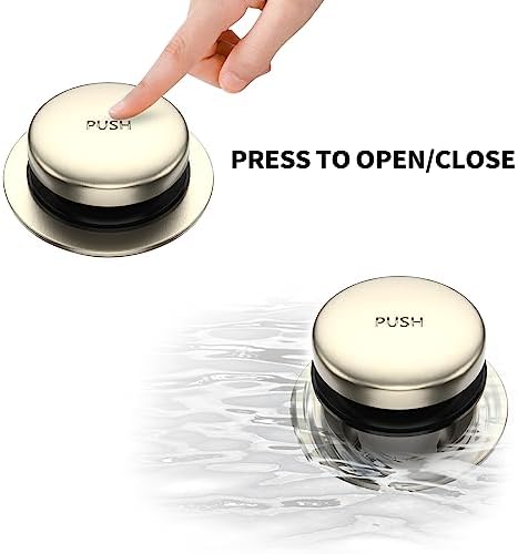 All Metal Tip-Toe Bathtub Drain Kit with Two-Hole Overflow Faceplate and Universal Fine/Coarse Thread Assembly, Bath Tub Drain Kit fits All Bathtub -Brushed Nickel