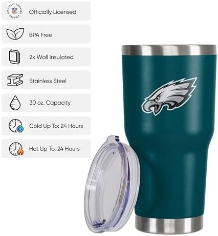FOCO NFL unisex NFL Team Logo 30oz Insulated Stainless Steel Travel Mug Tumbler