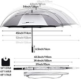 G4Free 47/54/62/68 Inch UV Protection Golf Umbrella Auto Open Vented Double Canopy Oversize Extra Large Windproof Sun Rain Umbrellas