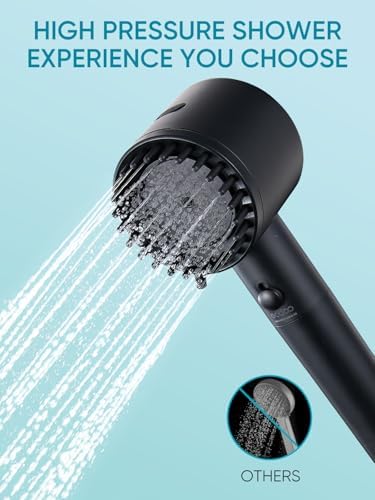 Cobbe Filtered Shower Head with Handheld, High Pressure 5-mode Showerhead with Filters, Built-in Power Wash for Hard Water - Remove Chlorine - Reduces Dry Itchy Skin, Matte Black