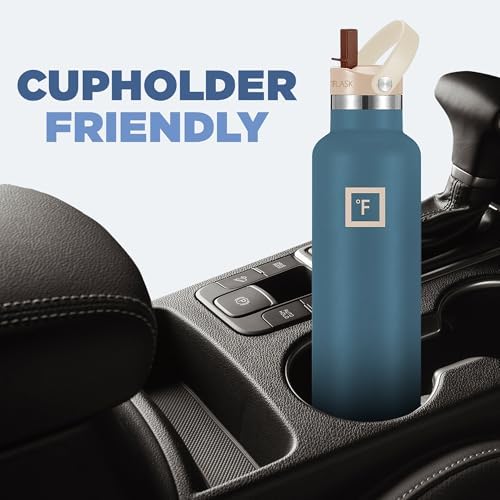 IRON °FLASK Camping & Hiking Hydration Canteens - Narrow Straw Lid & Boot - Leak Proof Vacuum Insulated Stainless Steel - Hot & Cold Double Walled Sports Water Bottle - Desert Oasis, 24 Oz