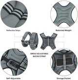 APEXUP Weighted Vest with 5lbs/10lbs/15lbs/20lbs/25lbs/30lbs Weights and Reflective Stripe, Weight Vest Men Women for Workout, Strength Training, Running