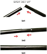 Tent Poles Adjustable Tarp Poles Steel Rods for Tarp Canopy Camping Replacement Set of 2 +Pegs & Reflective Ropes