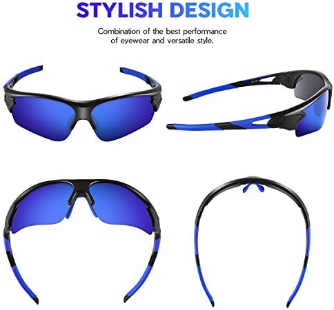 BEACOOL Polarized Sports Sunglasses for Men Women Youth Baseball Fishing Cycling Running Golf Motorcycle Tac Glasses UV400