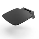 Go Bathrooms Black Wall Mounted Heavy Duty Shower Seat, Modern Matt Black Plastic, 160kg Capacity