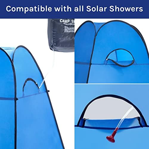WolfWise Portable Pop Up Privacy Shower Tent, Spacious Changing Room, Dressing Room, Sun Sunshade Canopy Outdoor Rain Shelter, Backpack Privacy Shelters for Camping, Hiking, Beach, Toilet, Blue