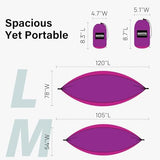 Kootek Camping Hammock 500 lbs Capacity, Portable Hammocks with Tree Straps & Attached Carry Bag, Camping Essentials Gear, Perfect for Outside Indoor Hiking Beach Backpack Travel