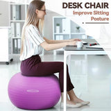 Anti-Burst and Slip Resistant Exercise Ball - Yoga, Fitness, Birthing Ball With Quick Pump, 2,000-Pound Capacity, Multiple Colors and Sizes