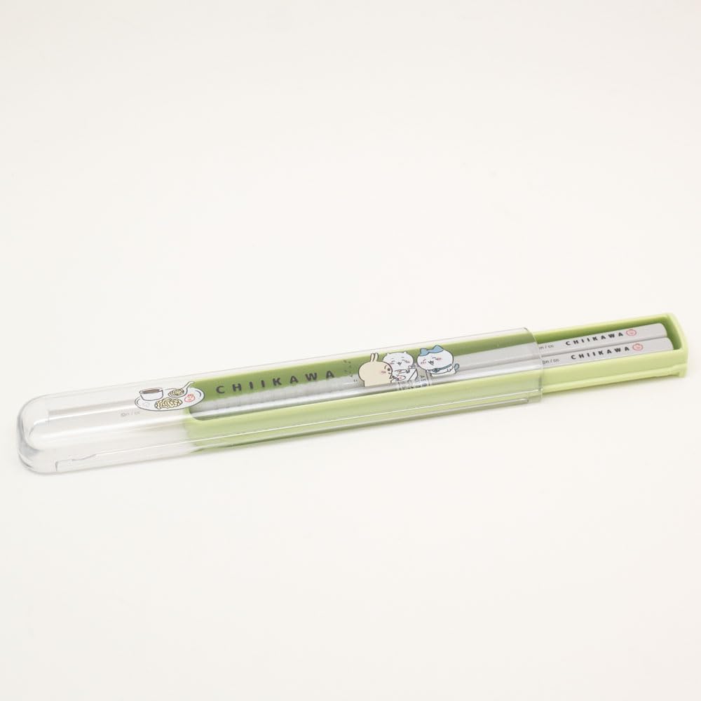 OSK Chiikawa Pull Lid Chopsticks Case Set, 6.9 x 1.1 x 0.6 inches (175 x 27 x 15 mm), Plastic ‎HS-11