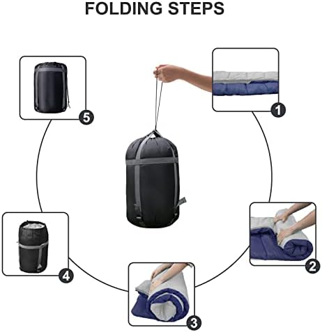 Camping Sleeping Bags for Adults Kids - 3-4 Seasons Warm & Cold Weather Backpacking Hiking XL Size Roomy Camping Gear Equipment for Couples Outdoor Car Family Travelling - Lightweight & Waterproof