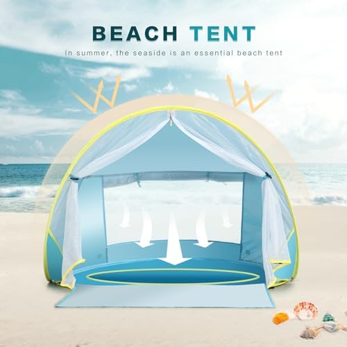 Baby Beach Tent, Pop Up Play Tent for Infants, UV Protection Sun Shelter for Toddlers, Infant Portable Sun Shade