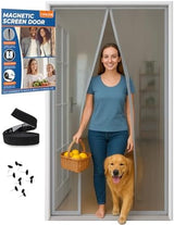 High-Density Magnetic Screen Door Mesh for Home and Patio, Tear Resistant Backdoor Screen Net with Magnetic Closure