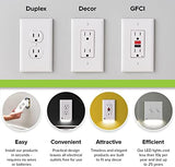 Single - SnapPower GuideLight 2 [For GFCI Outlets] - Replaces Plug-In Night Light - Electrical Receptacle Wall Plate with LED Night Lights - Auto On/Off Sensor - (GFCI, White)