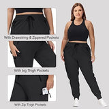 SEKINO Women's Plus Size Hiking Cargo Pants Lightweight Quick Dry Joggers Athletic Workout Outdoor Zipper Pockets Pants