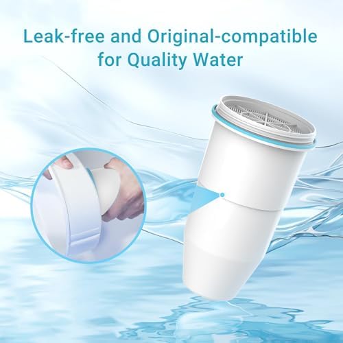AQUA CREST Multiple-Stage Water Filters, Reduce TDS, Compatible with Water Pitcher and Dispenser, NSF/ANSI 42&372 Certified, Reduce Chlorine, 4 Pack