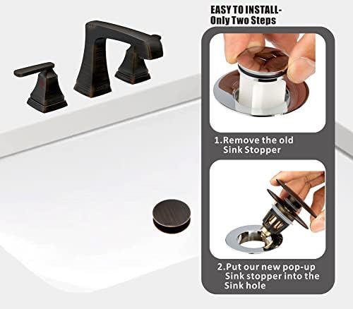 Artiwell Universal Bathroom Sink Drain Stopper, Fits Most Pop-Up Drains for Vessel Sink Lavatory Vanity, Sink Drain Strainer with Detachable Hair Catcher, Tested by Plumber in US (Oil Rubbed Bronze)
