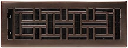 Decor Grates AJH414-RB Oriental Floor Register, 4x14 Inches, Rubbed Bronze Finish