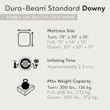 Intex 64761E Dura-Beam Standard Downy Air Mattress: Fiber-Tech – Twin Size – Built-in Foot Pump – 10in Bed Height – 300lb Weight Capacity
