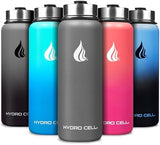 HYDRO CELL Stainless Steel Insulated Water Bottle with Straw - For Cold & Hot Drinks - Metal Vacuum Flask with Screw Cap and Modern Leakproof Sport Thermos for Adults (Graphite 40oz)