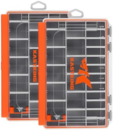 KastKing HyperSeal Waterproof Tackle Box, 3600 and 3700 Tackle Trays, Fishing Tackle Box Organizer with Removable Dividers, Lure Box and Terminal Tackle Storage