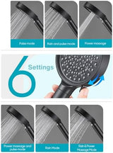 Cobbe Filtered Shower Head with Handheld, High Pressure 6 Spray Mode Showerhead with Filters, Water Softener Filters Beads for Hard Water - Remove Chlorine - Reduces Dry Itchy Skin, Matte Black