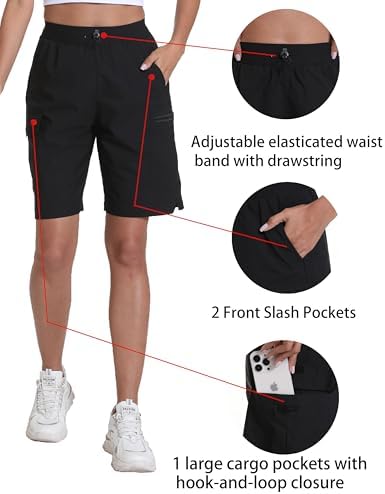 Rrosseyz Women's Hiking Cargo Shorts with Pockets Quick Dry Athletic Gym for Women Exercise Lounge