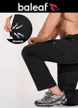 baleaf Men's Hiking Pants Water Resistant Cargo Quick Dry Travel Elastic Waist with Zip Pockets UPF 50+ for Work Running