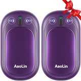 AI Hand Warmers Rechargeable, AaoLin 2 Pack Electric Hand Warmers Reusable, 12Hrs Long Heating, Portable Pocket Handwarmer Great Gift for Outdoors, Camping, Golf, Hunting Gear