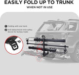 E-Bike Rack with Ramp, Hitch 2 Bike Rack, 200 lbs Capacity Electric Bike Carrier, Foldable Platform Mount for Cars, Trucks, SUVs, Minivans, Up to 5-Inch Fat Tire for 2'' Receiver