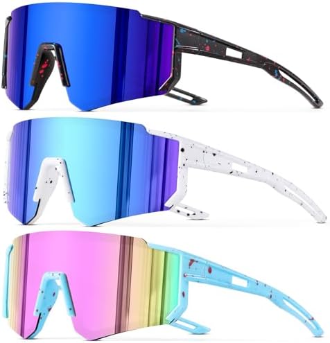 3PACK Kids Sunglasses Polarized Youth Baseball Sunglasses Boys Girls Softball Cycling UV400 Protection Goggles