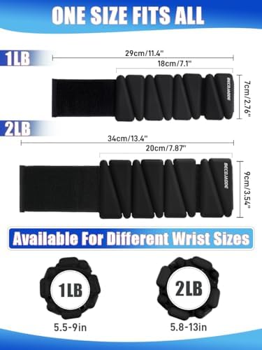 Wrist Ankle Weights Set of 2(1 lb/2 lbs Each) Adjustable Weights Training Intensity for Strength Training Walking Running Yoga Pilates Jogging for Women Men